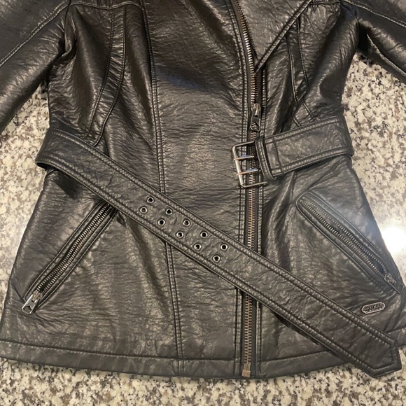 Guess Black Faux Leather jacket SIZE EXTRA SMALL - Picture 7 of 12